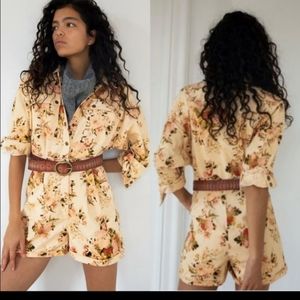🆕 Free People Tapestry Cord Romper Floral Shorts